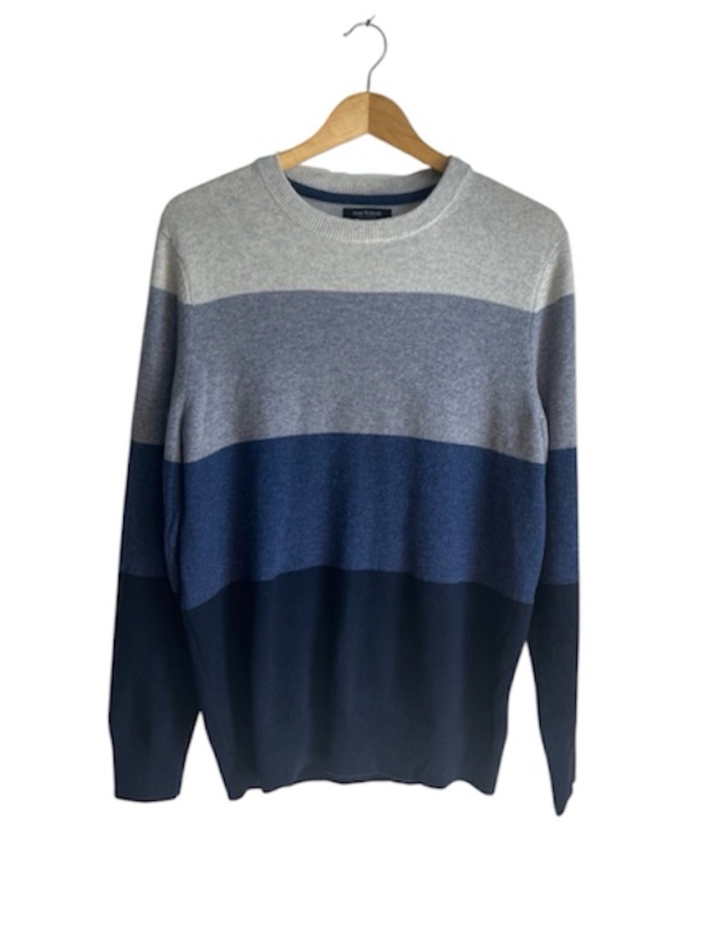 Isaac Mizrahi 100% Cashmere Men's Colorblock Crewneck Sweater Size Medium